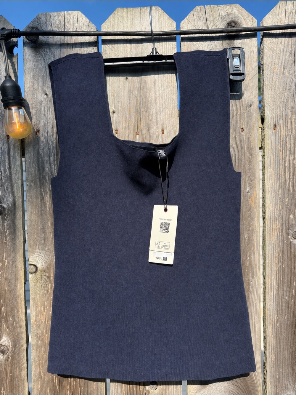Ted Baker London Navy Square-Neck Knit Tank